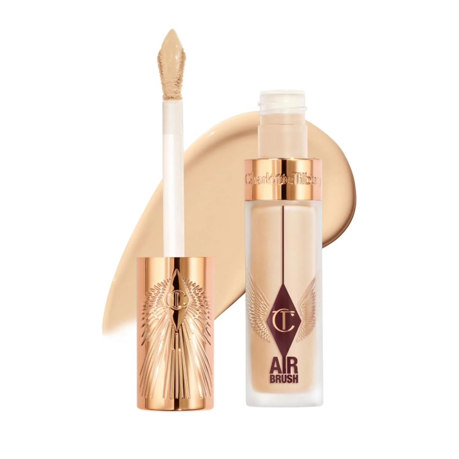 Charlotte Tilbury AIRbrush Flawless Blur Concealer - Longwear Concealer for Dark Circles, Blemishes, Redness & More - Hydrating, Crease-Proof & Full Coverage with a Natural Matte Finish