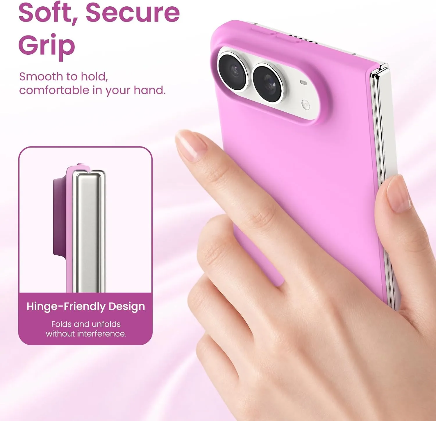 ORNARTO for iPhone Duo Case,Magnetic Slim Liquid Silicone,Cherry Blossom