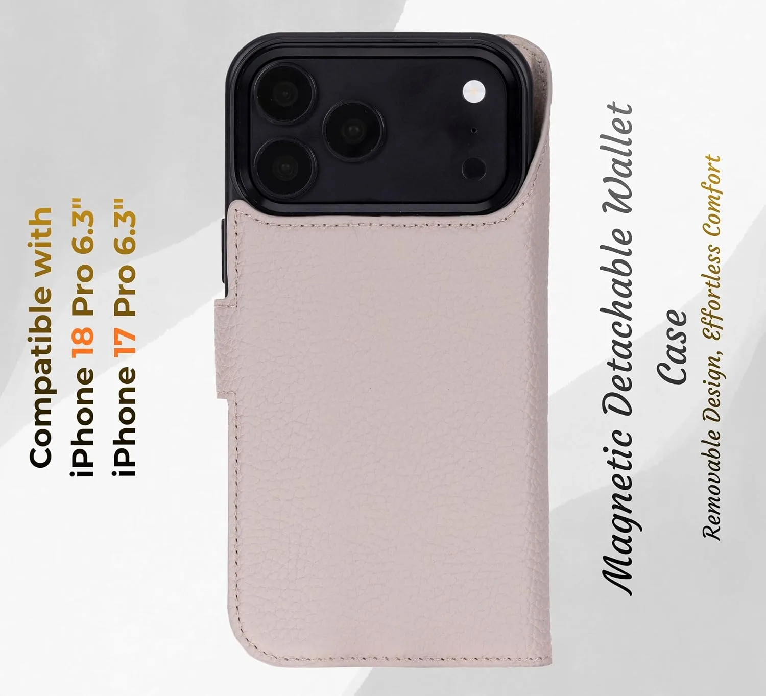 VENOULT Detachable Wallet Case for iPhone 18/17 Pro, Full Grain Leather
