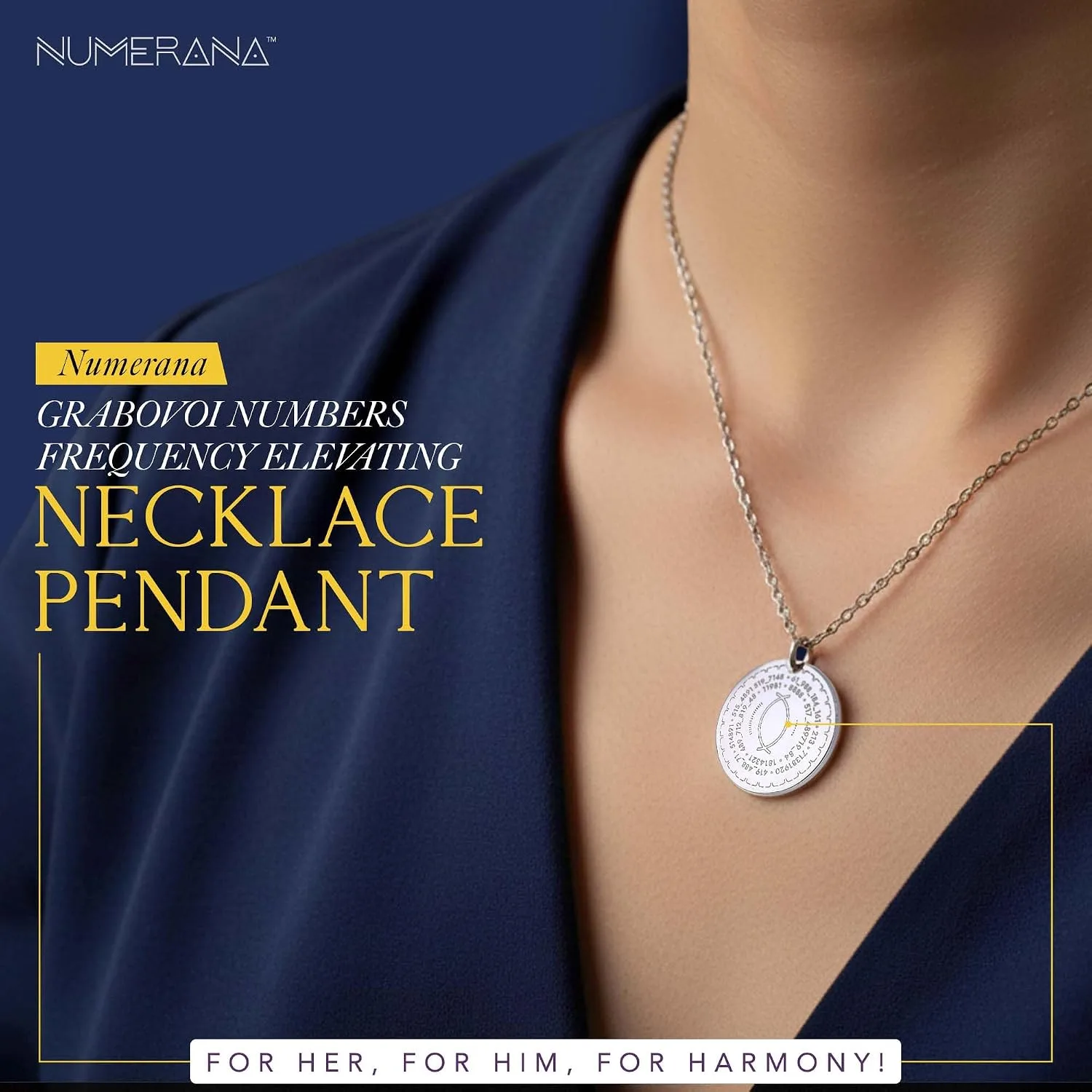 SANA Numerana Grabovoi Necklace with Sacred Geometry for Men & Women