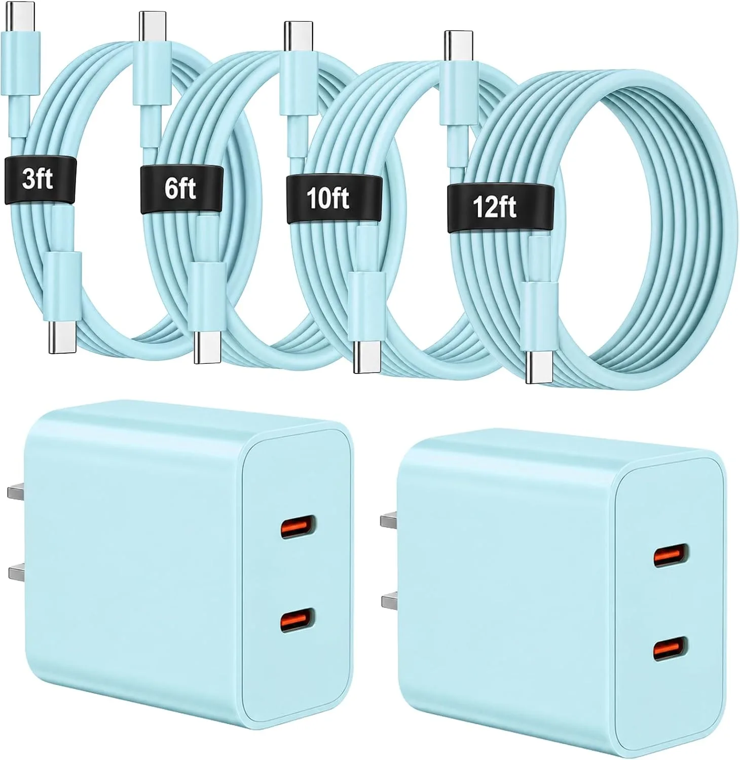 Super Fast Type C Charger for Samsung, 45W Dual Port USB C Charger
