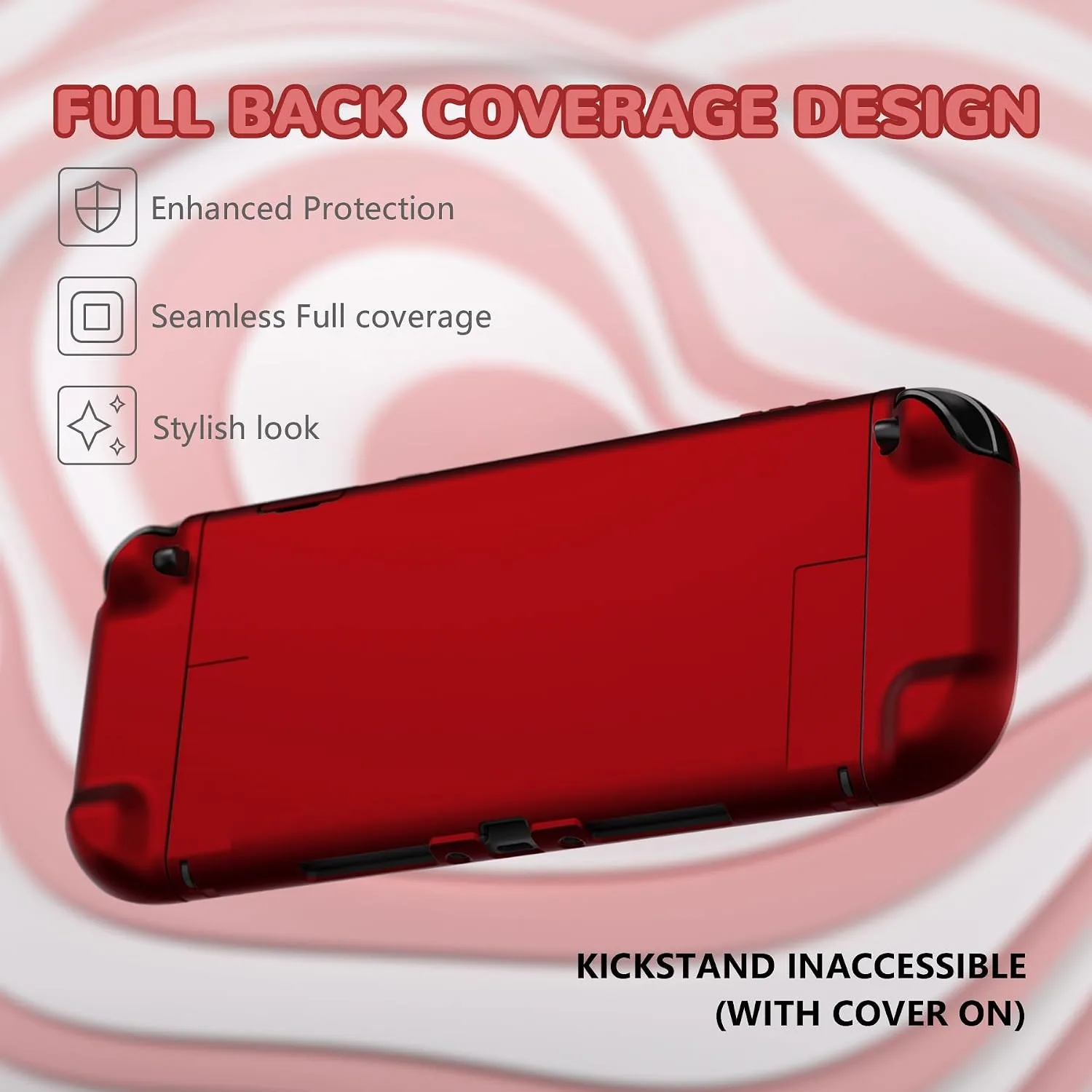 PlayVital Hard Case for Nintendo Switch 2 with Extra Stand & Thumb Grip Caps | Split Design, Dockable Protective Full-Body Shell Cover for Nintendo Switch 2 | Solid Color Series (Scarlet Red)