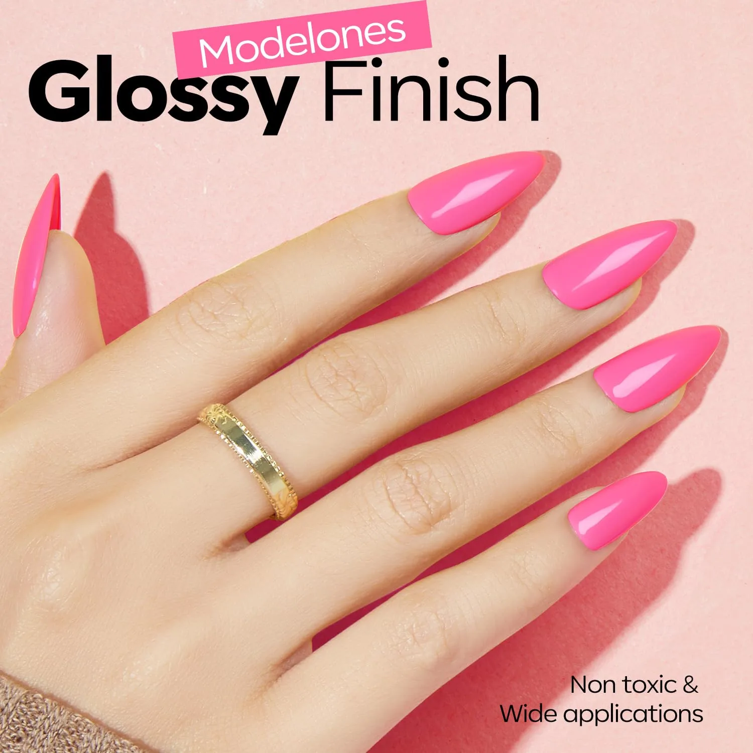 modelones Pink Gel Nail Polish, Bright Hot Pink Neon Neon Nail Polish