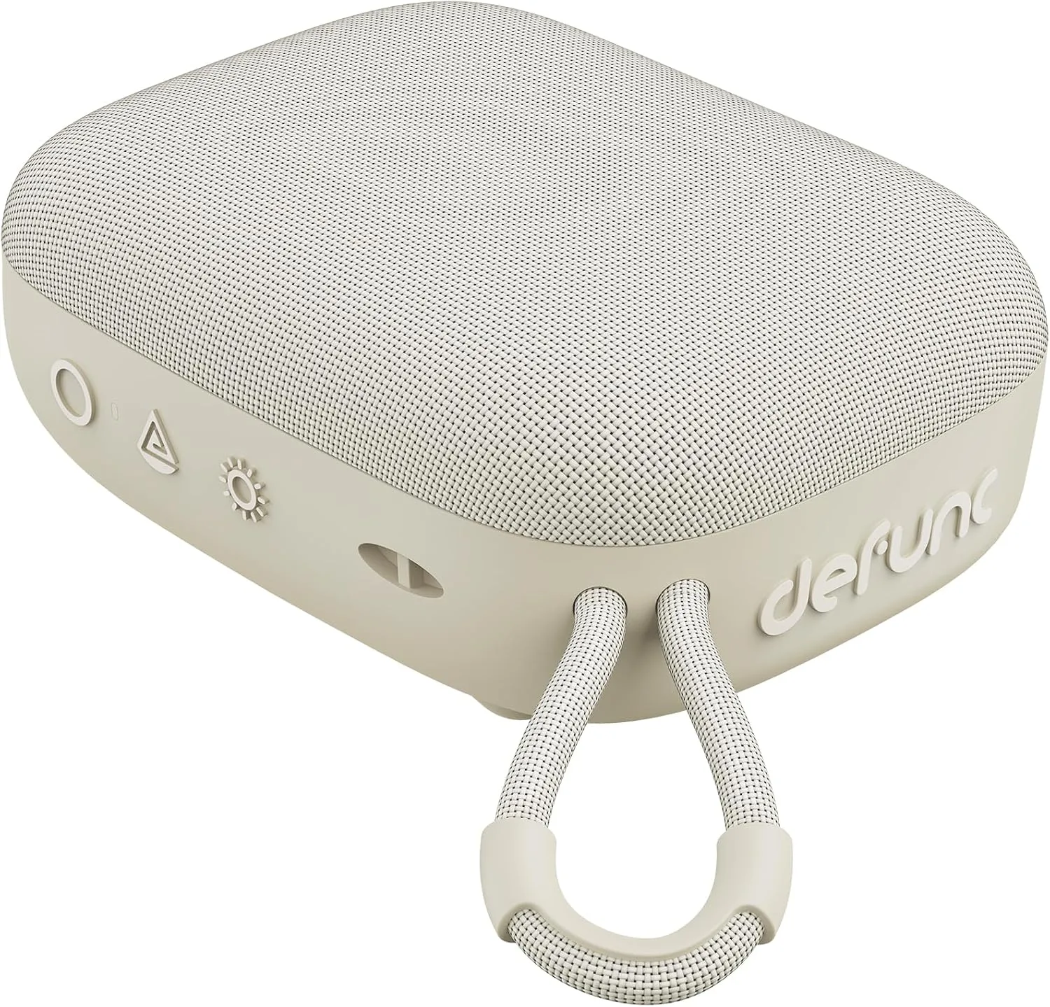 Defunc BEAT5 Portable Bluetooth Speaker, Swedish Scandinavian Design, Bluetooth 6.0, 5W Rich Sound, Ultra-Light 215g, IPX7 Waterproof, AI App, Ambient Light, USB-C, Beige