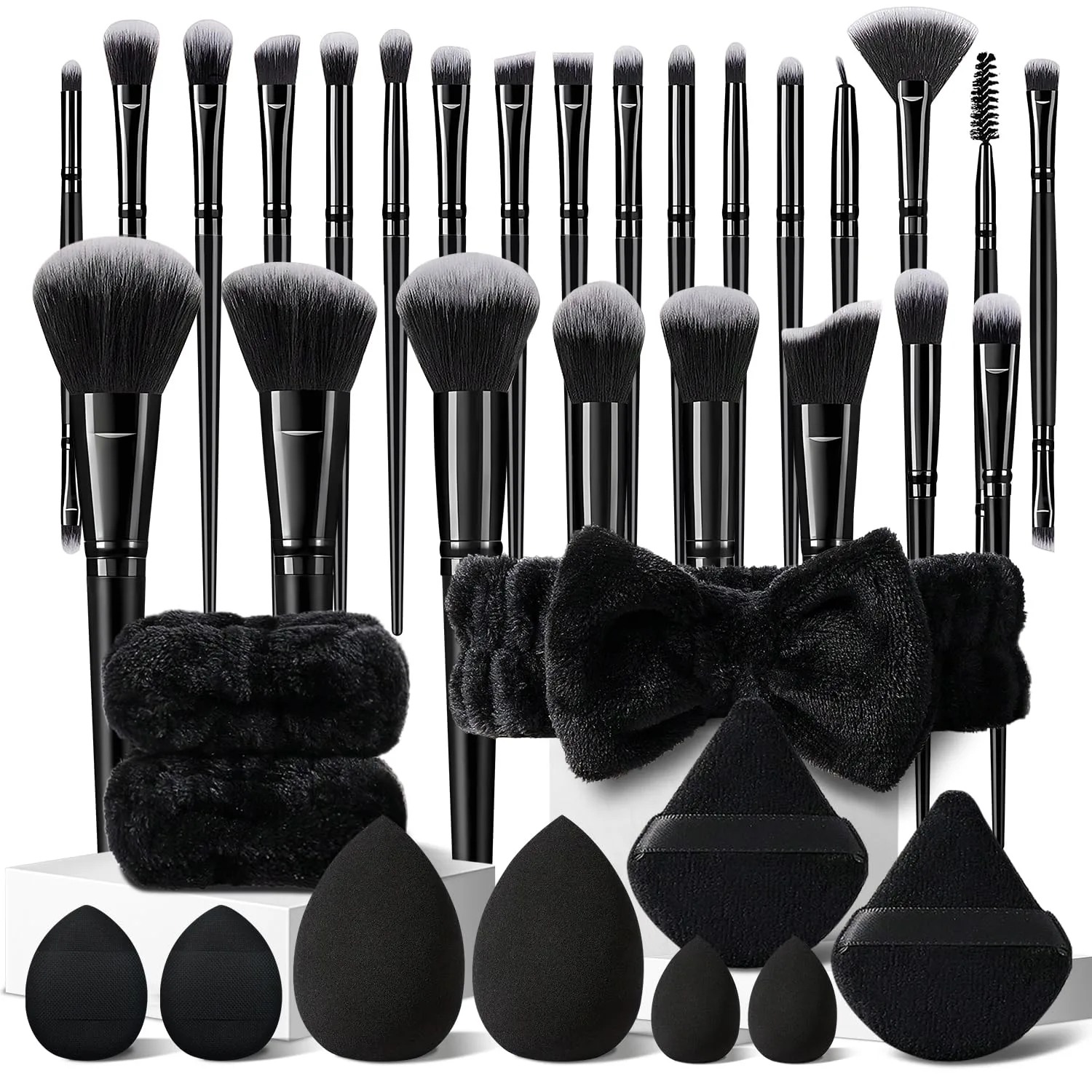HGHDBT 36Pcs Black Makeup Brushes Set Professional Makeup Kit Multi-functional Makeup Tool Set with Facial Makeup Accessories, Foundation Makeup Brush Kit Eye and Face Make up Brushes & Tools