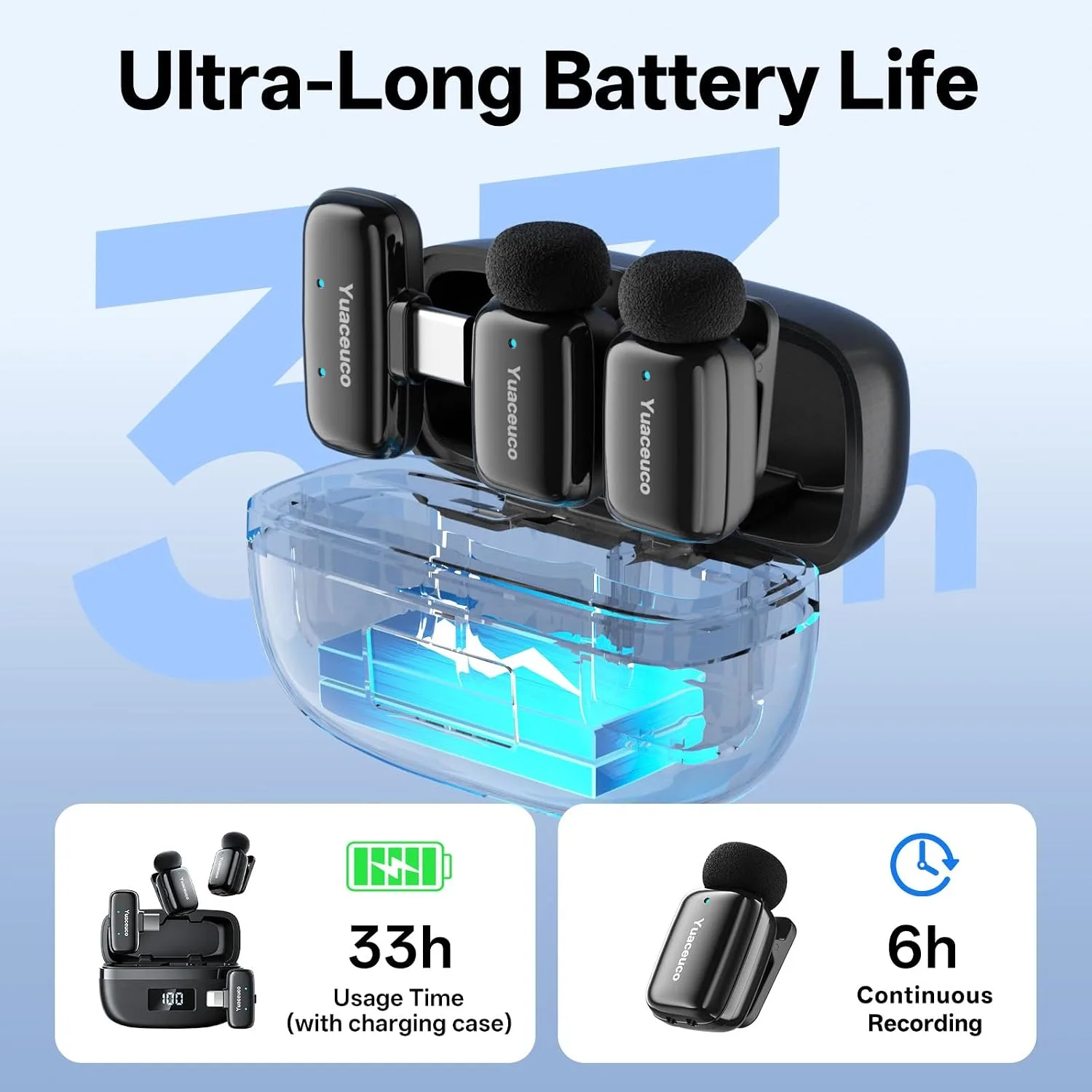 2 Sets Mini Wireless Microphone for iPhone ipad Android
