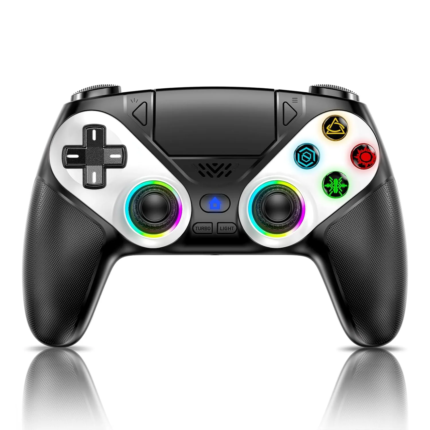 Mando inalámbrico Gamrombo LED para PS5 con vibración dual y función macro/turbo
