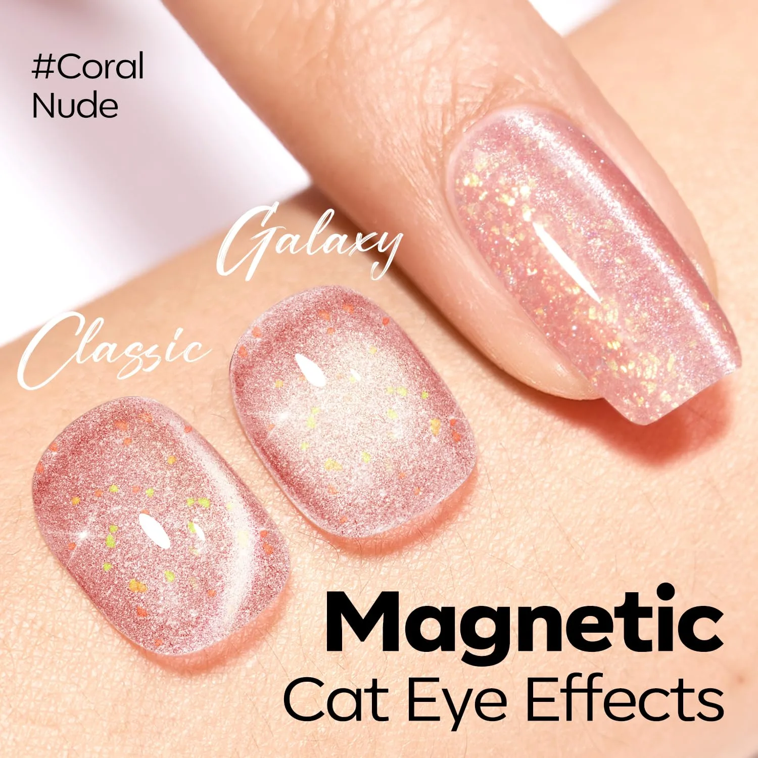 modelones Nude Cat Eye Pink Gel Polish 9D Cateye with Magnet