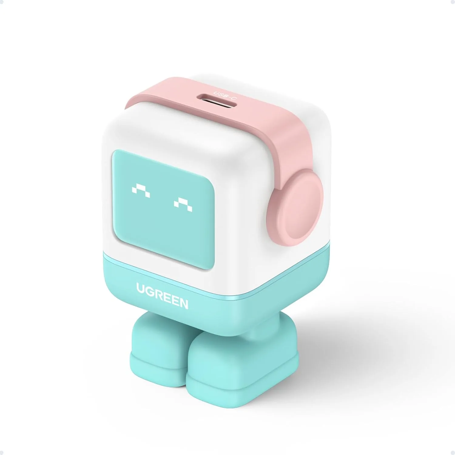 UGREEN Uno 30W USB C Charger, Compact Robot GaN Fast Charging Block, Green