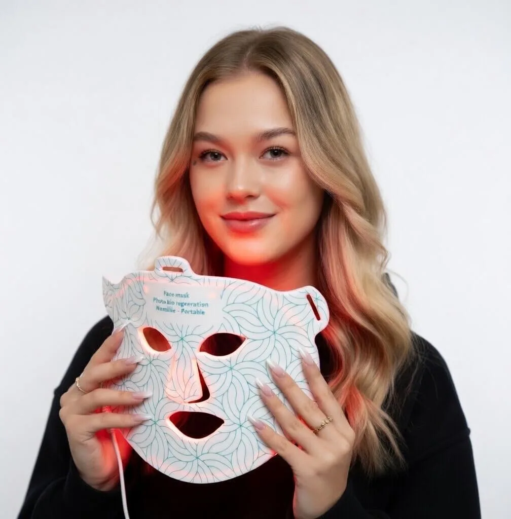 FDA Cleared LED Light Therapy Mask for Face - Infrared Red Light Therapy for Skin - Red Light Therapy for Face - 460nm Blue, 590nm Yellow, 630nm Red, 850nm NIR, 40mw/cm Irradiance