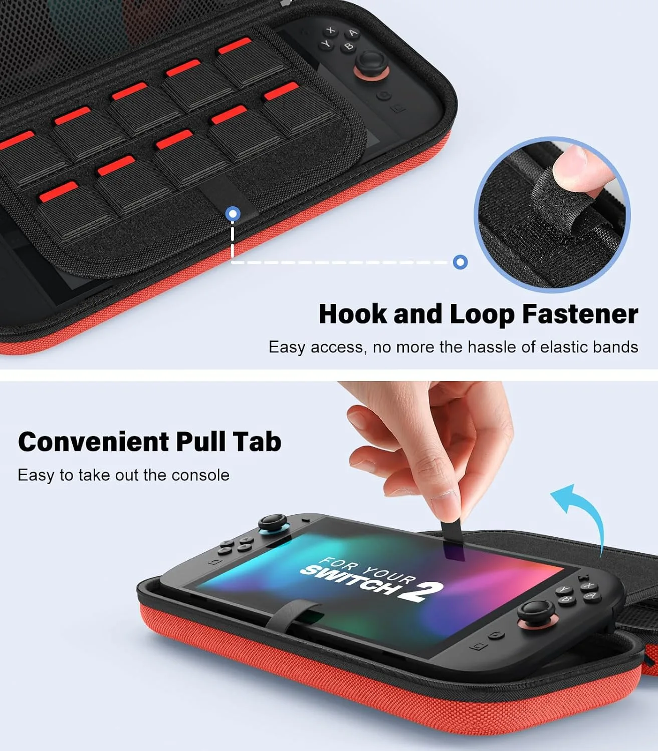 MoKo Carrying Case for Nintendo Switch 2 2025 Holds 10 Cartridges w/Pockets