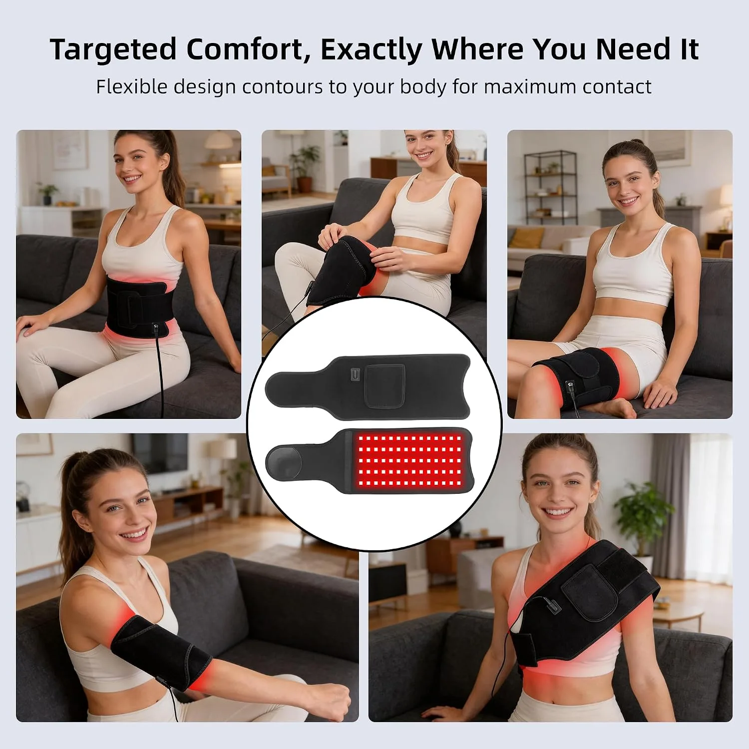 Red Light Therapy Pad, 70 LEDs Adjustable 22.1"x7.1" Light Wrap,Corded