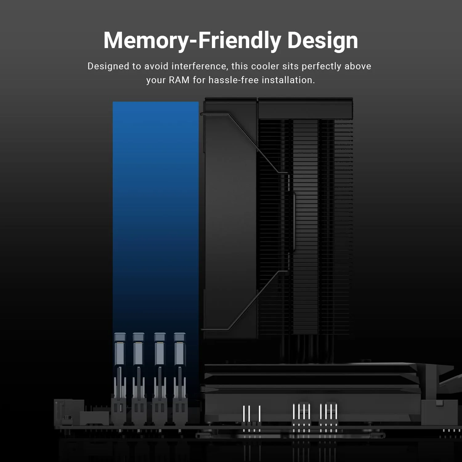 ID-COOLING SE-214-XT V2 Black CPU Air Cooler, Full Memory Clearance, 200W