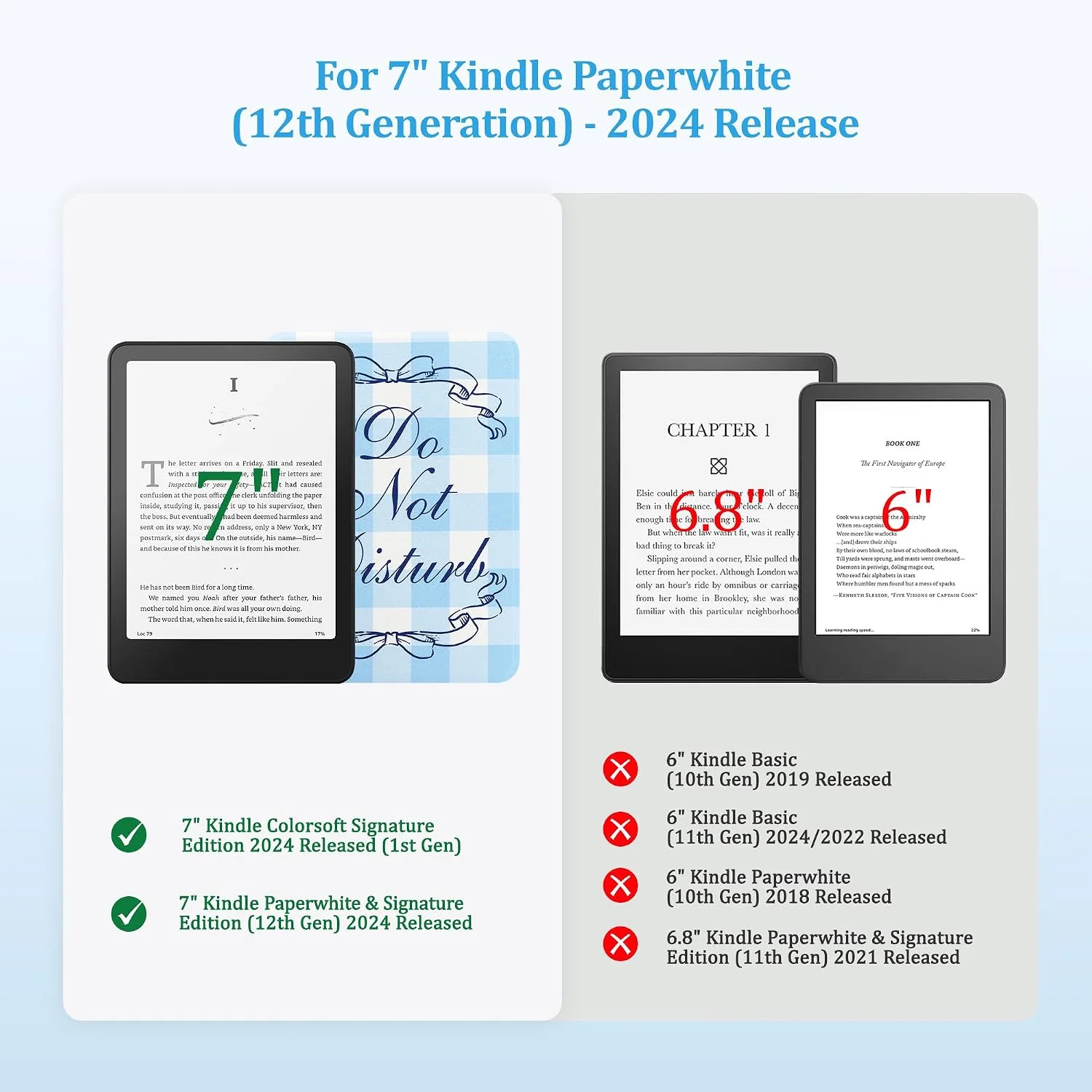 SESENSE Magnetic Case for 7'' Kindle Paperwhite 12th Gen 2024 & Colorsoft