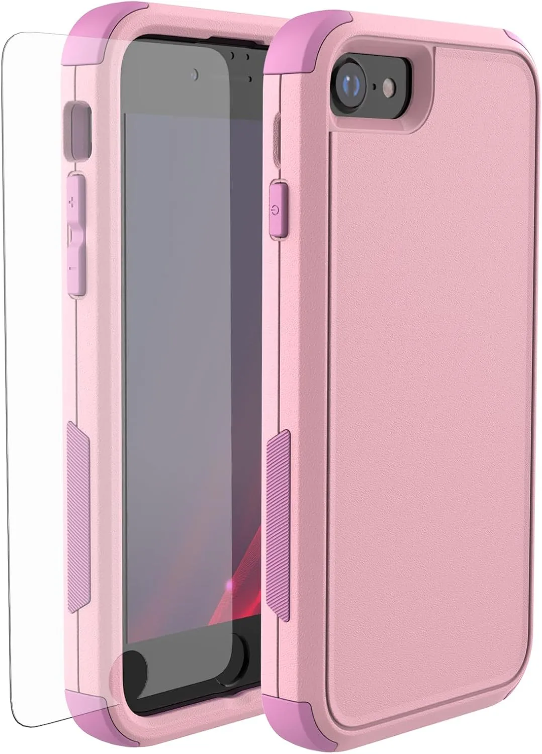 X-belmox Heavy Duty Phone Case for iPhone SE 3rd Generation Drop Proof Pink