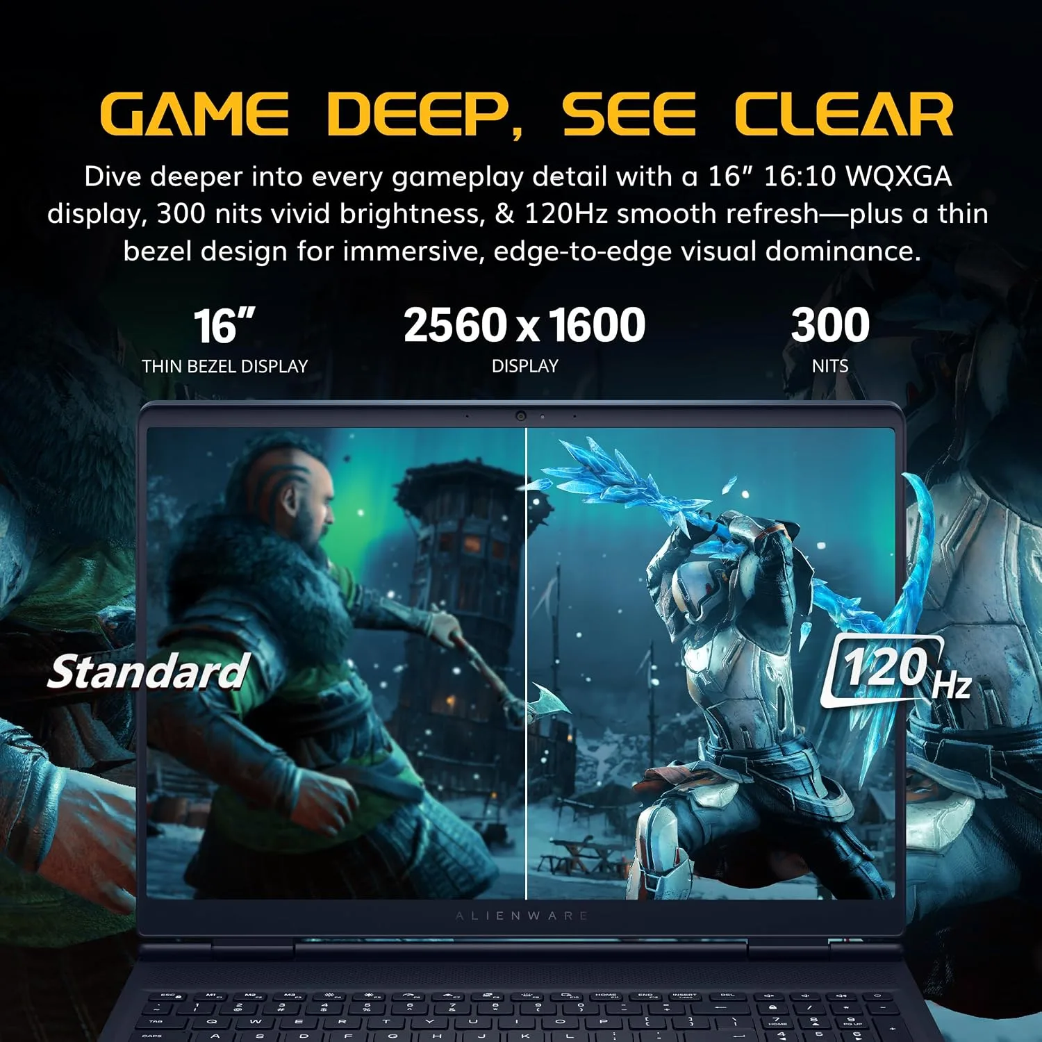 Dell Alienware Aurora 16 16" WQXGA 120Hz Gaming Laptop, Intel Core 7 240H, 64GB DDR5, 3TB Storage(2TB SSD+1TB Docking Station Set), GeForce RTX 5050 8GB GDDR7, Backlit Keyboard, Win 11, Indigo