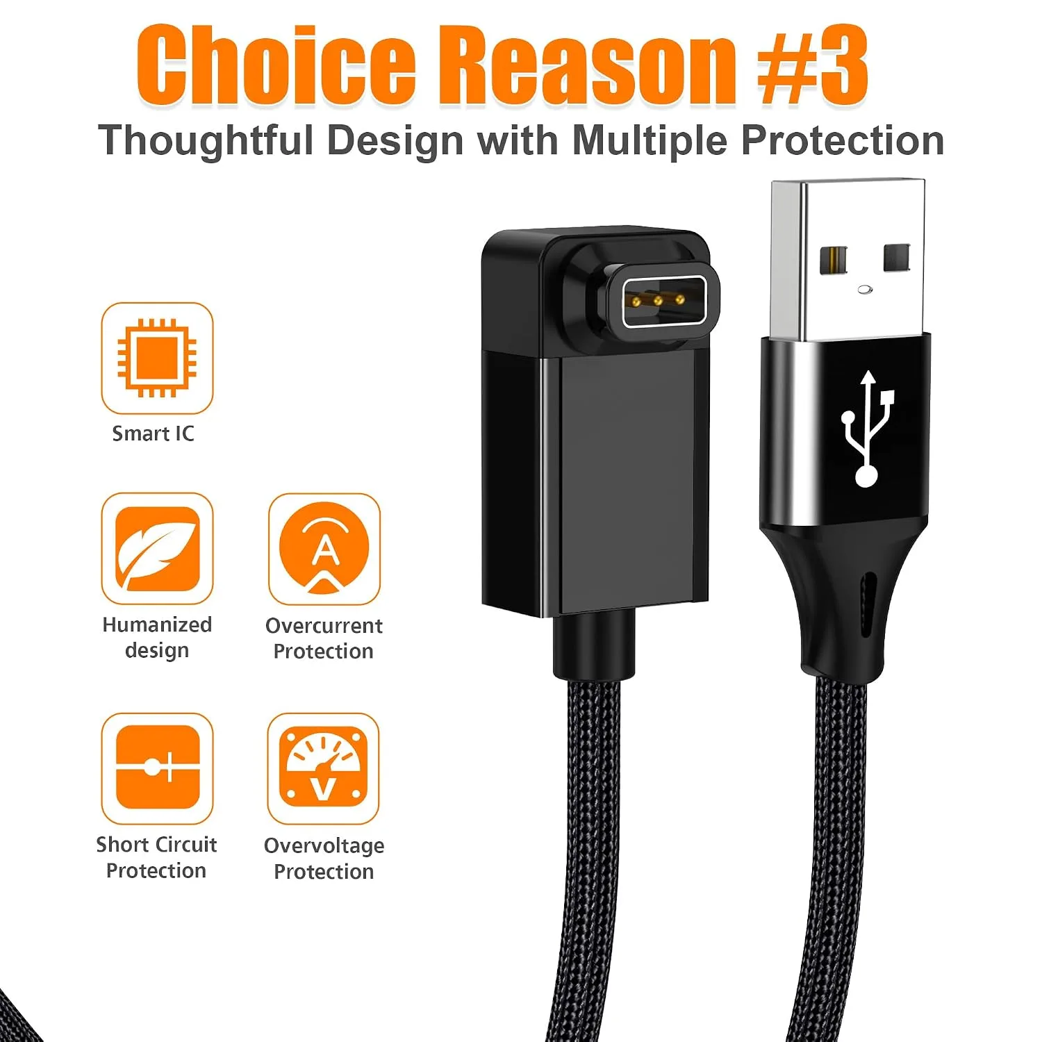 AGVEE 3.3ft Charger for Coros Smartwatch, L-Shape Right Angle