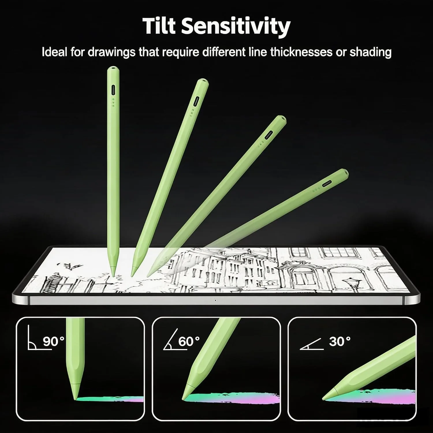 Stylus Pen for iPad 2026-2018 with 13mins Fast Charge,Tilt Sensitivity
