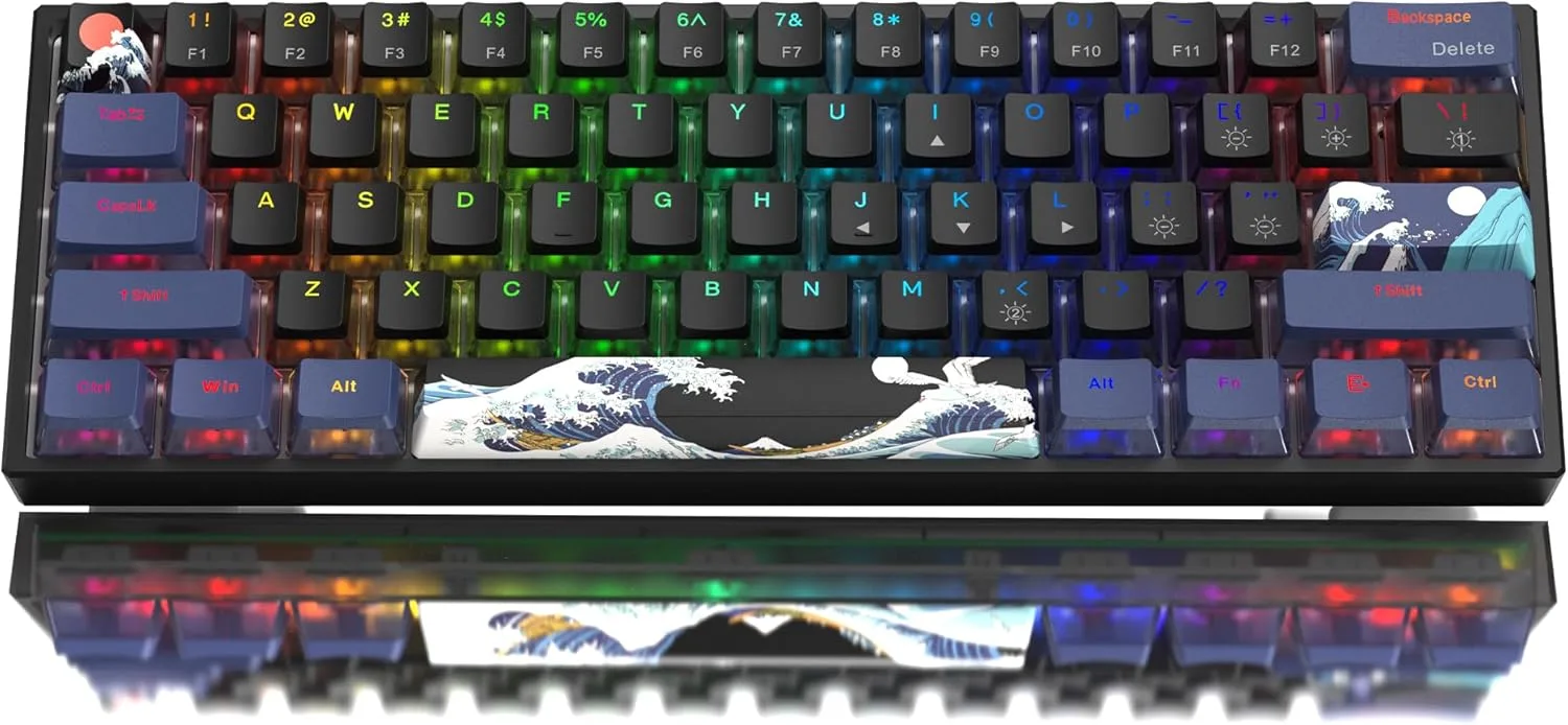 Womier 60% Percent Keyboard Gaming, Creamy Mechanical Wired Keyboard Anime