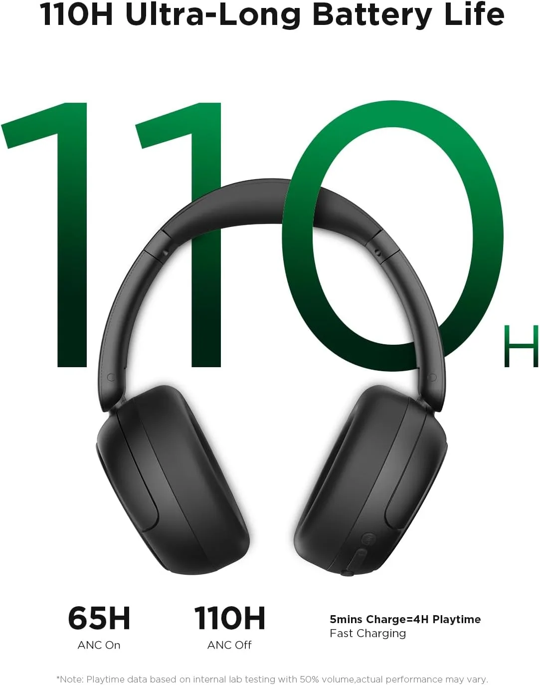 H30 Hi-Res Bluetooth Headphones Wireless Over Ear, Black