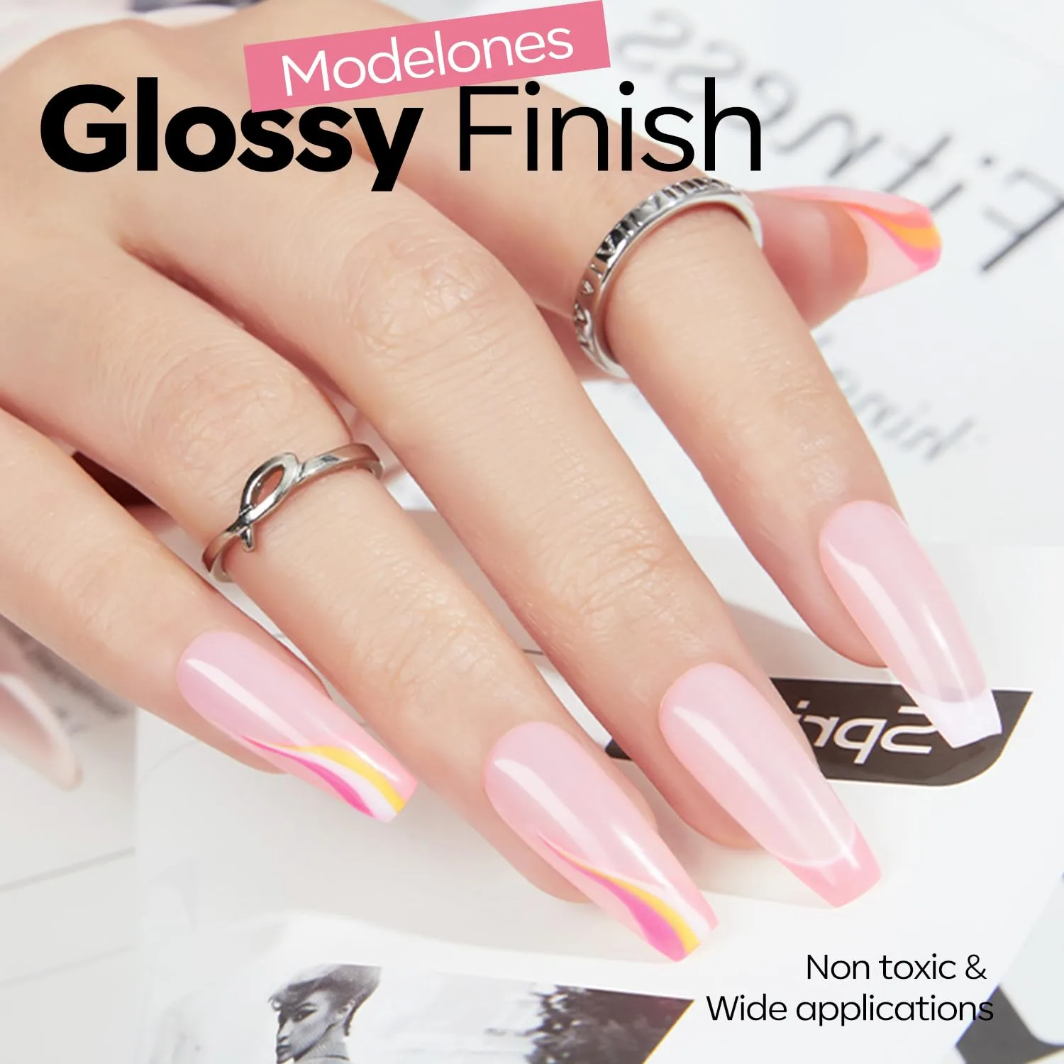 modelones Pink Gel Polish Summer Pastel Light Baby Pink Gel Nail Polish