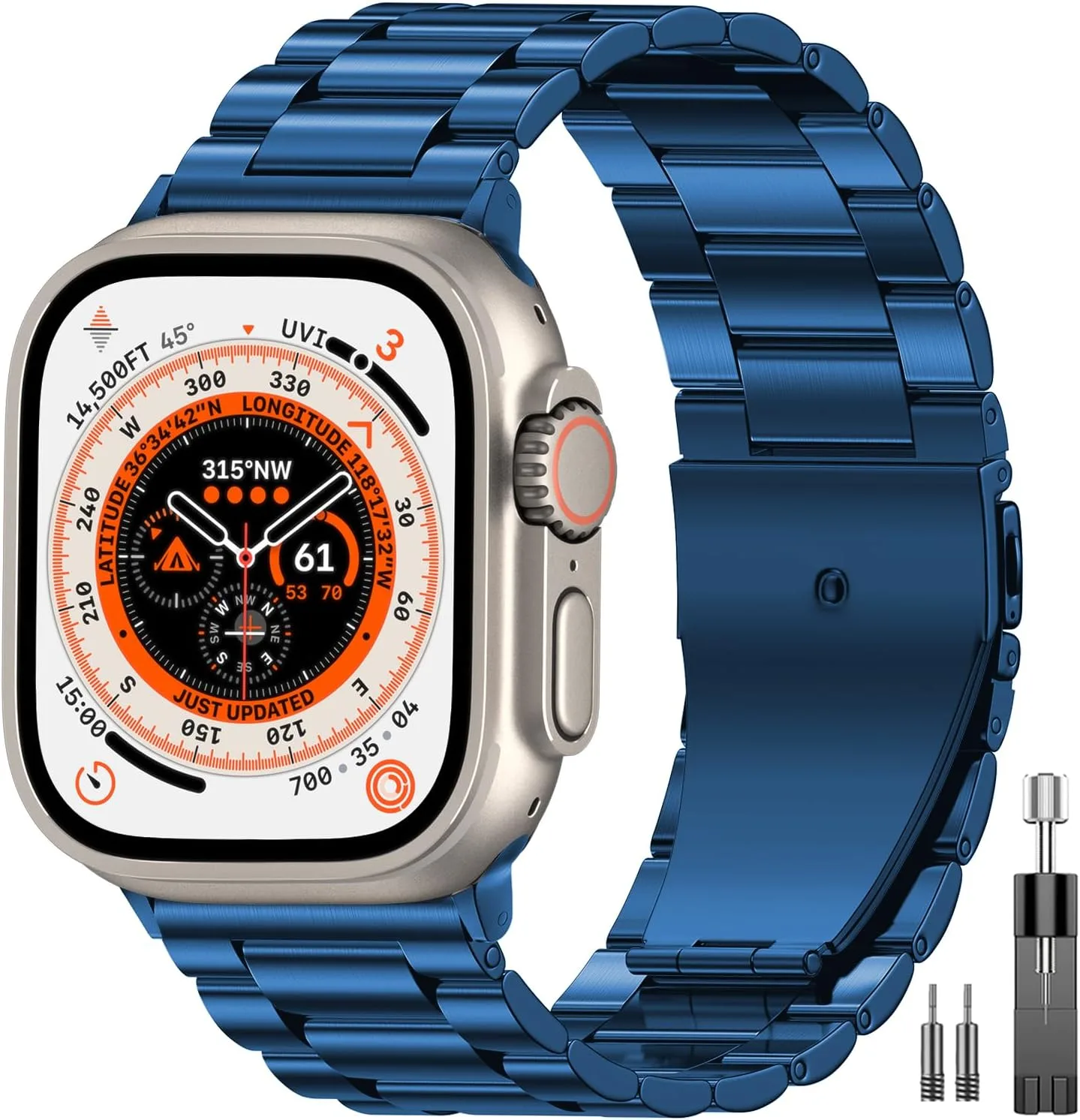 Correa metálica Epuly compatible con Apple Watch 42/44/45/46/49mm