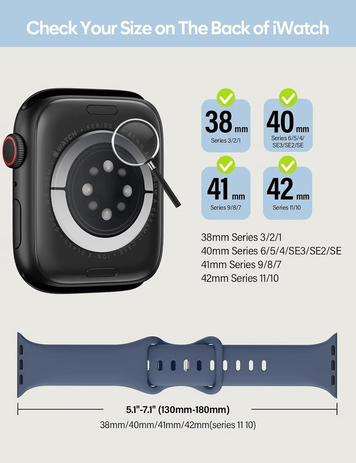 Sport Silicone Band Compatible with Apple Watch Bands for Women Men