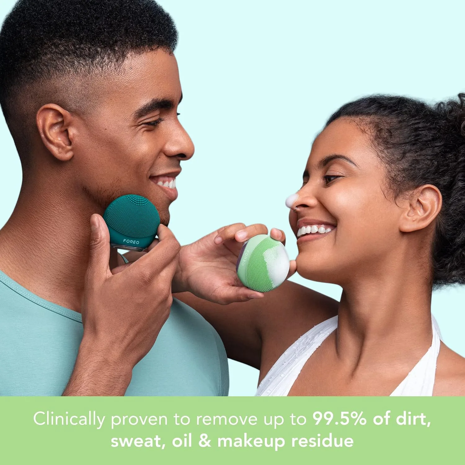 FOREO Luna 4 go Facial Cleansing Brush & Firming Face Massager, Pistachio