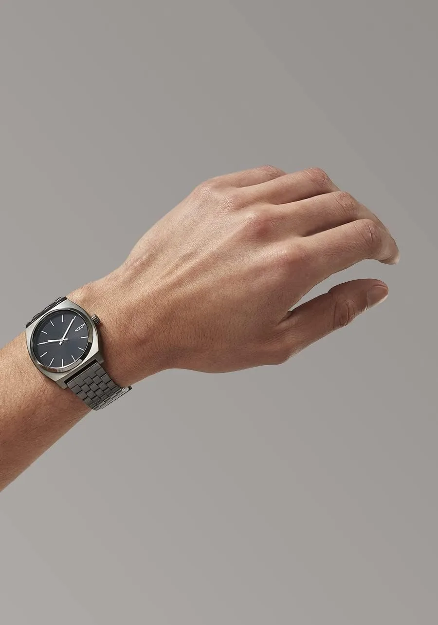 NIXON Time Teller A045 - 100m Water Resistant Men's Analog Fashion Watch (37mm Watch Face, 19.5mm-18mm Stainless Steel Band)