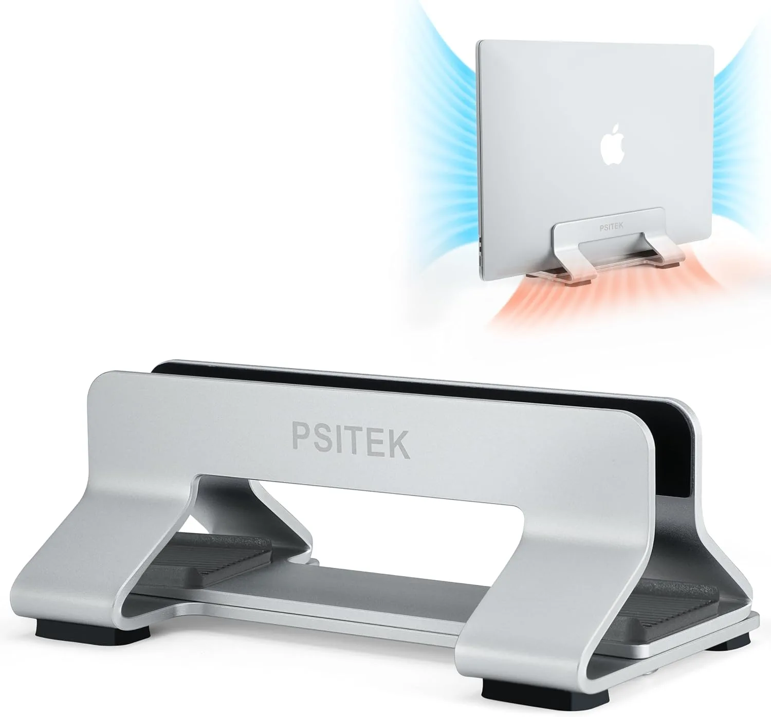 Base vertical para laptop Psitek aluminio ajustable 12-42mm