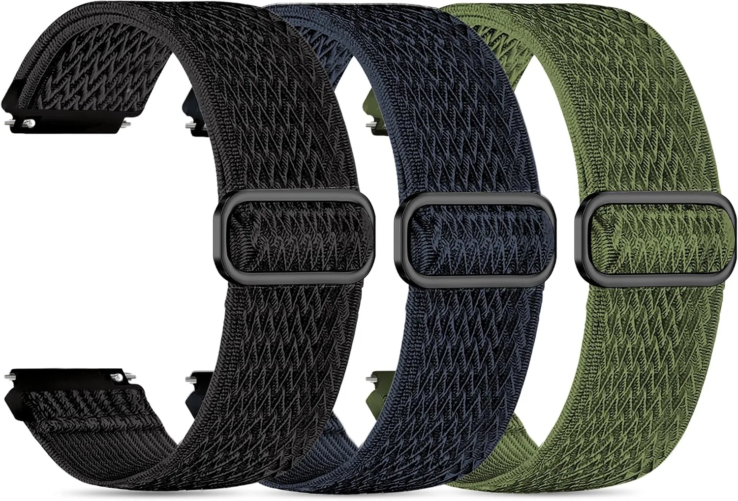 Correas para Smartwatch Tovimall AR-01 nylon elástico 20mm ajustables 3 unidades