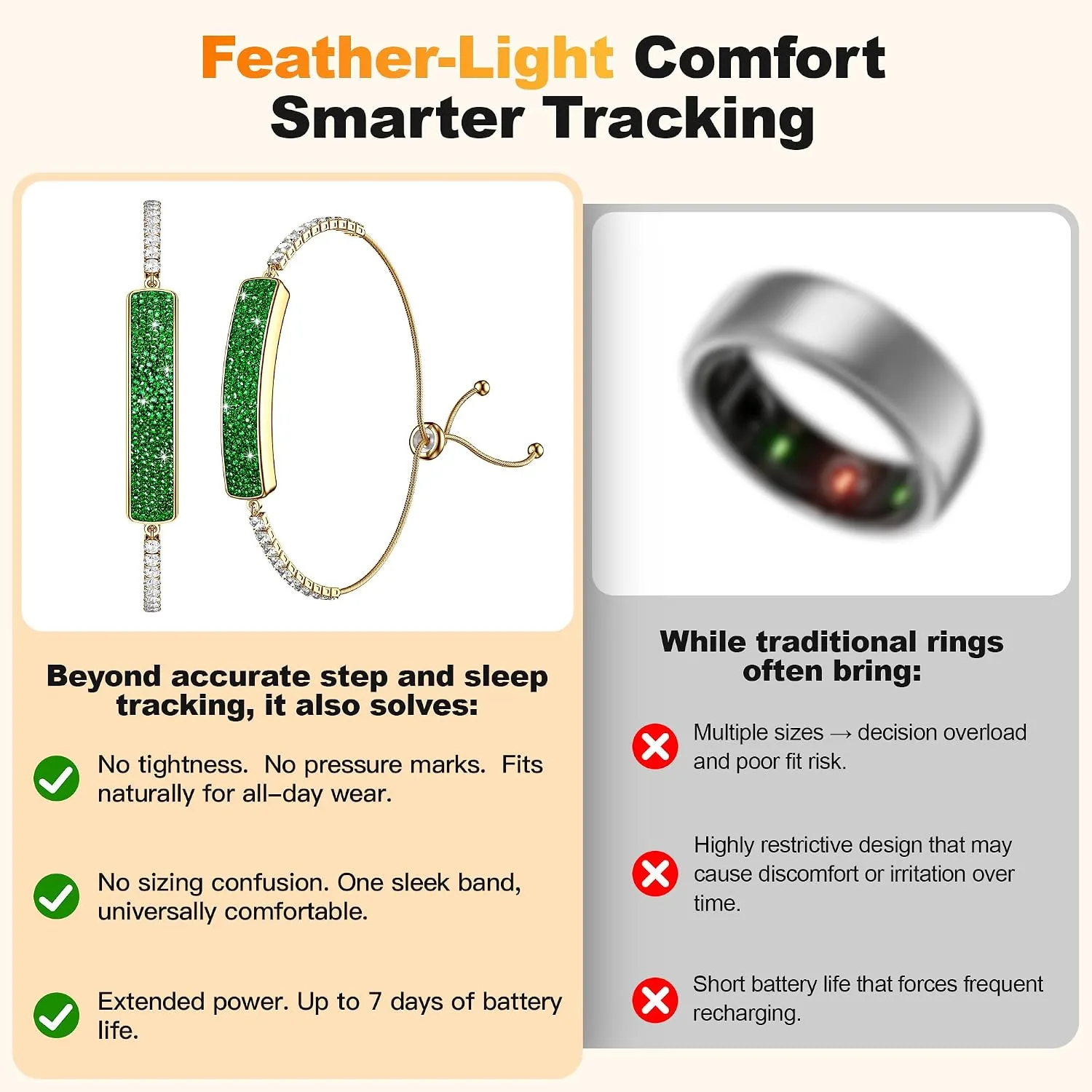 Smart Bracelet for Women - Fitness Tracker with Heart Rate, Sleep & Step Tracking, 1ATM Water Resistant, Multi-Sport Modes, Fitness Tracking Wearable with Free App, 2 Bands (Royal Green)