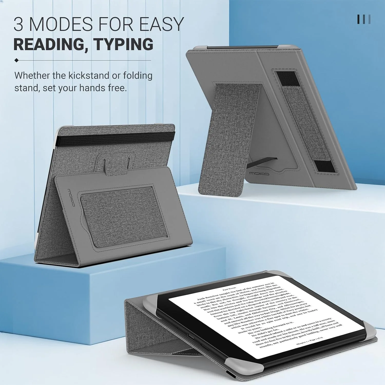 MoKo Universal Case for 6.8,7 Inch Paperwhite eReaders&Tablets,Gray/Black