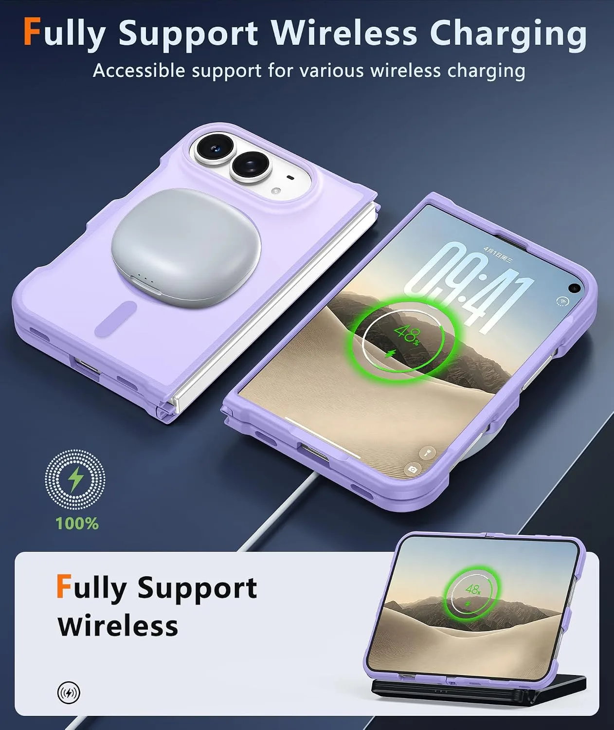 FNTCASE for iPhone Duo Case, Fit for Magsafe, Light Purple