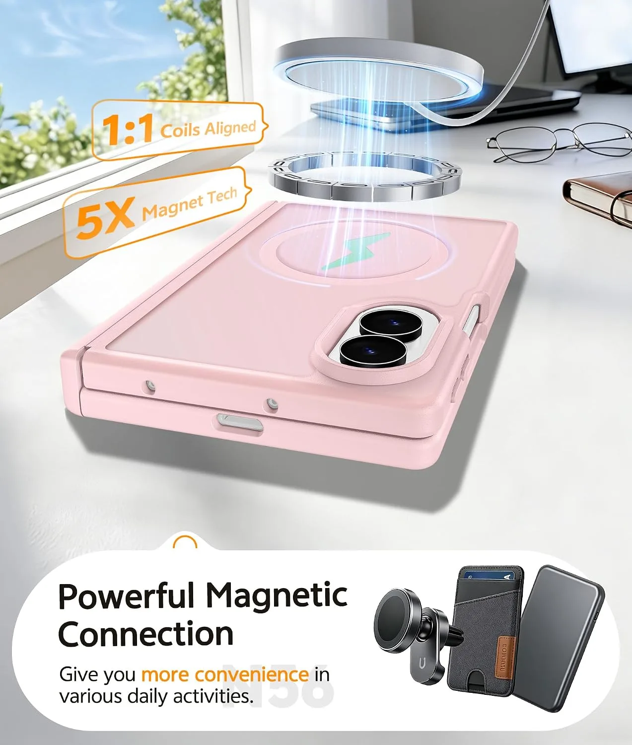 FNTCASE for Samsung Galaxy Z Fold 8 Case, Fit for Magsafe, Hinge Protection