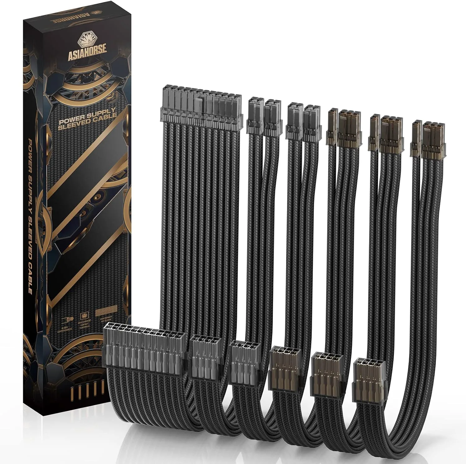 Kit de Extensión de Cables para Fuente de Poder AsiaHorse 6KIT Pro Clear Series