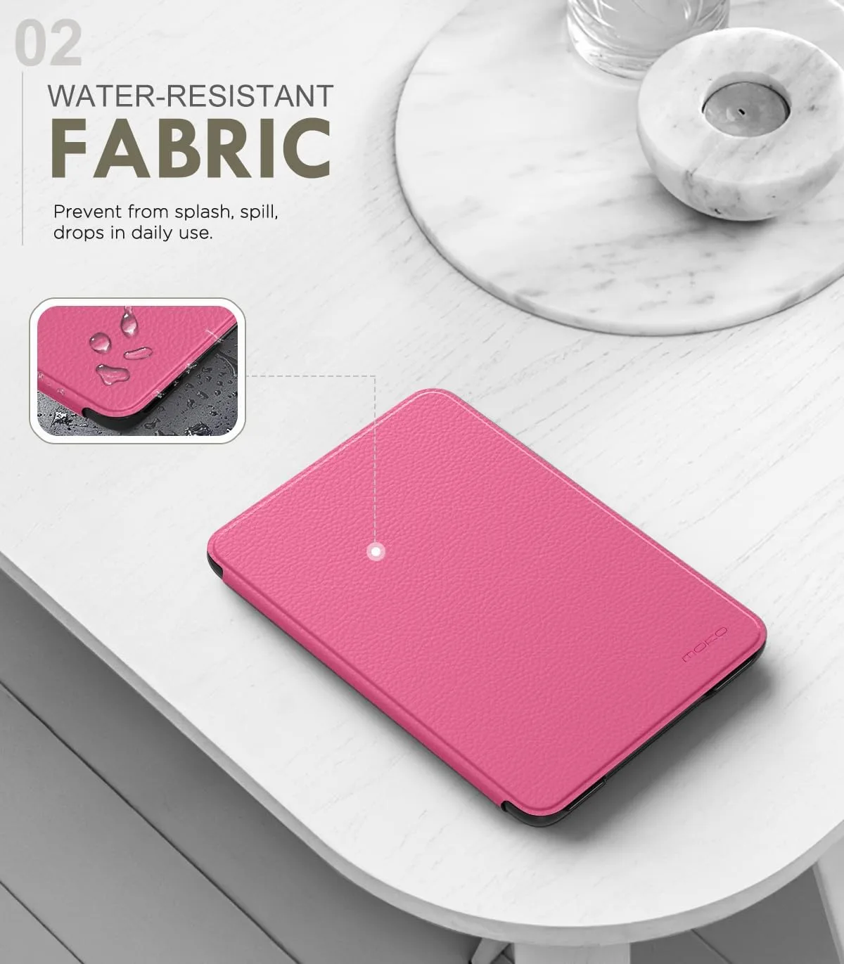 MoKo Case for 6" Amazon Kindle Basic 11th Gen 2024/2022, Magenta
