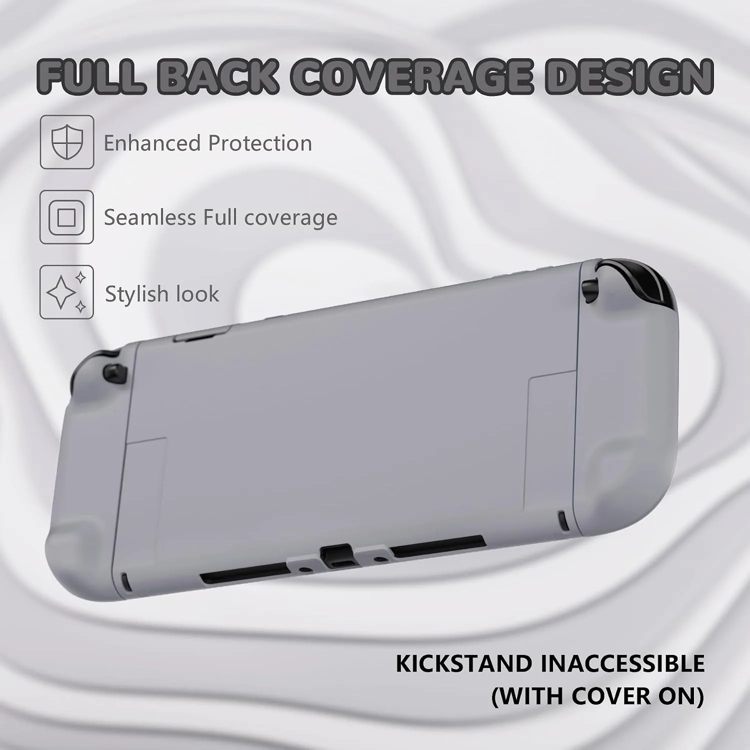 PlayVital Hard Case for Nintendo Switch 2 with Extra Stand & Thumb Grip Caps | Split Design, Dockable Protective Full-Body Shell Cover for Nintendo Switch 2 | Solid Color Series, New Hope Gray