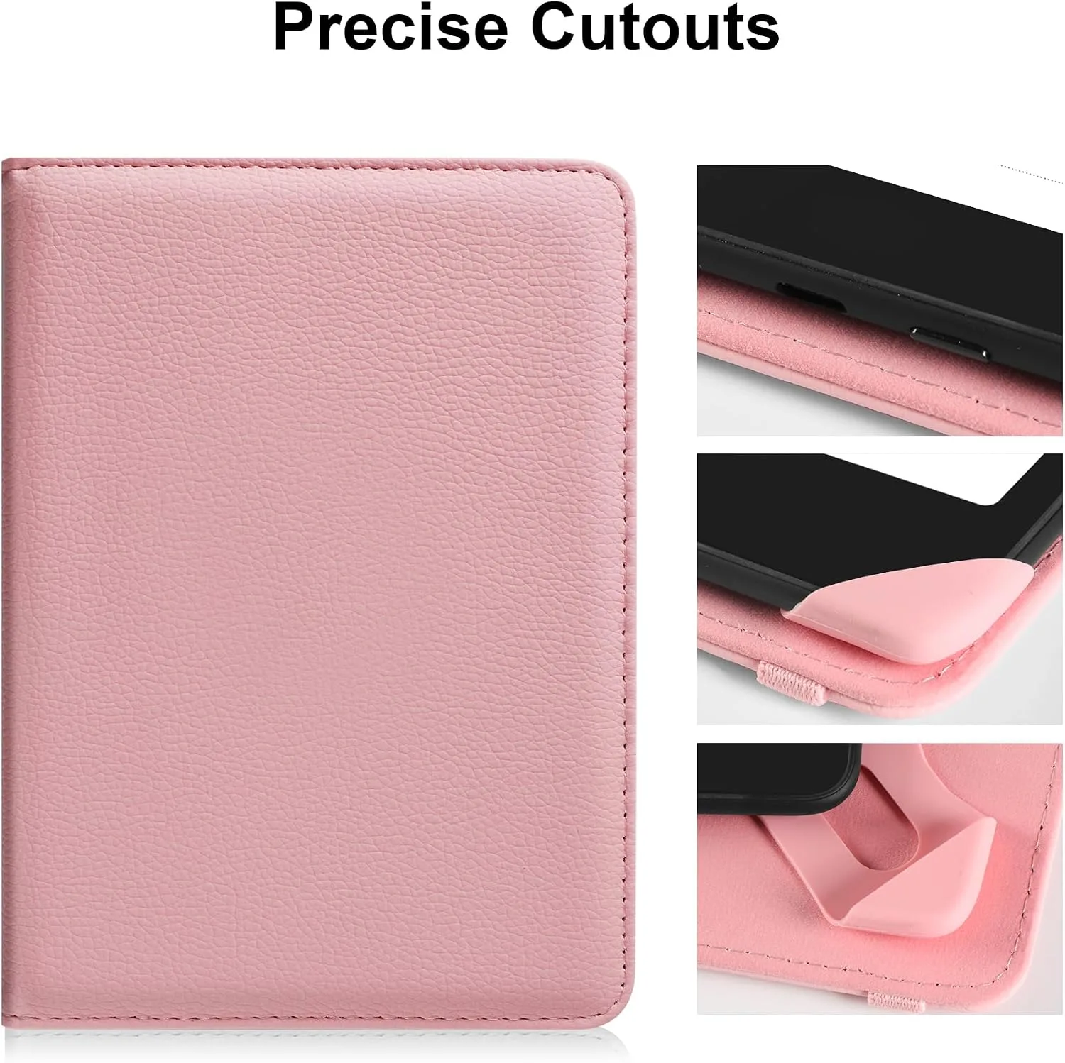 HoYiXi Universal Case for 6 inch Kindle eReader Compatible with Paperwhite(2015/2018)/Pocketbook and Tolino/Kobo Clara HD,6" eReader Protective Case Cover Elastic Rope,Pink