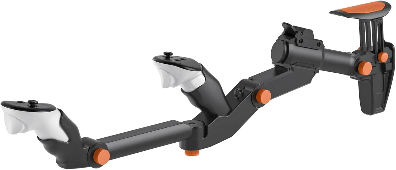 VR Gunstock for Meta Quest 2 Quest 3 Quest 3S Quest Pro – Adjustable FPS Gaming Controller Accessories with Quick Magnetic Attachment Cheek Pad for Immersive VR Gameplay (Black)