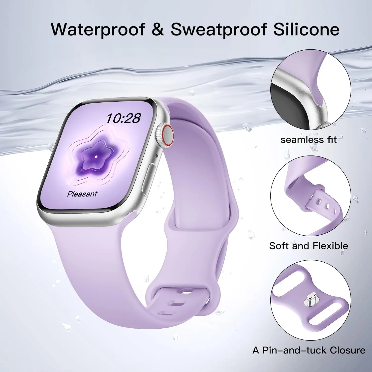 Sport Silicone Band Compatible with Apple Watch Bands for Women Men