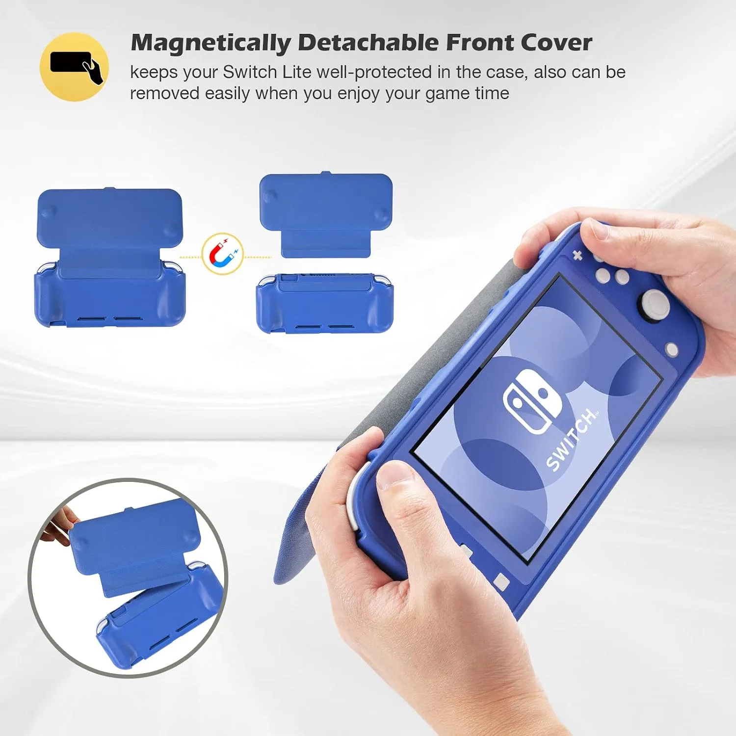 ProCase Flip Cover for Switch Lite with 2 Pack Screen Protectors, Blue