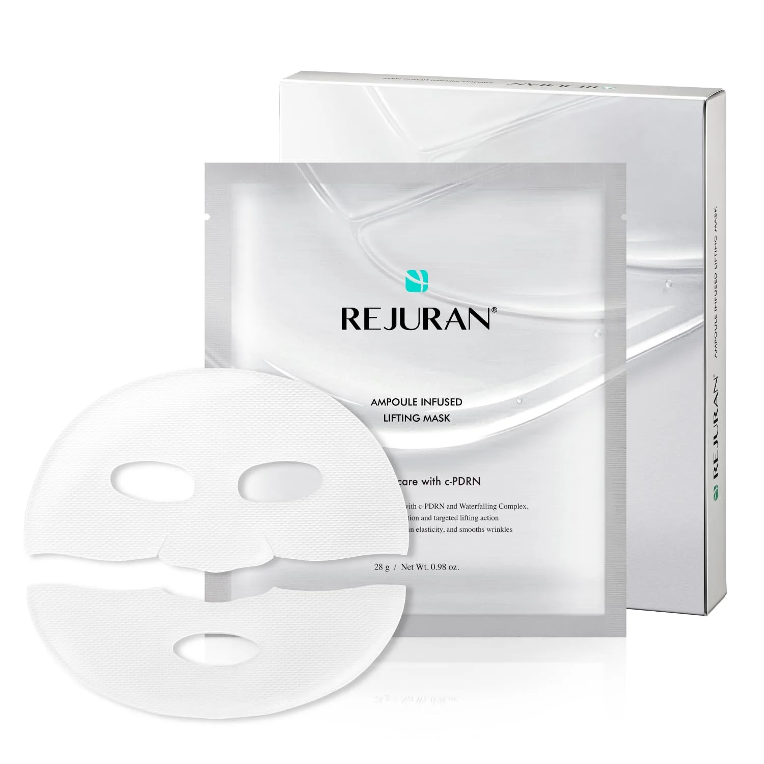 REJURAN® Turnover Mask, c-PDRN® (5ea) – Original Salmon DNA for Firming, Hydration, Repairing & Revitalizing. Achieve Youthful, Radiant Skin. Korean Skincare. Ultra Microfiber Sheet Mask (Pack of 2)
