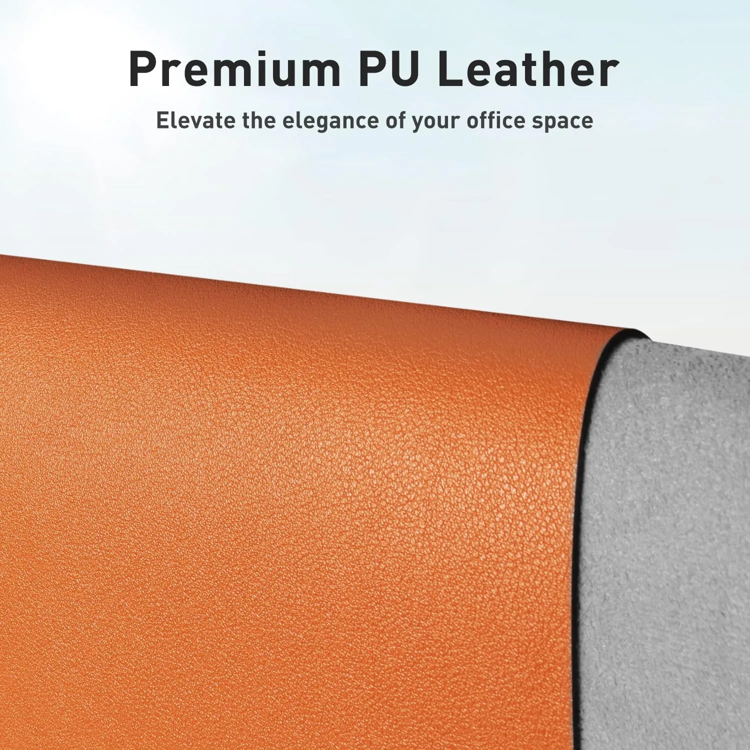 Aothia Leather Desk Pad Protector, Mouse Pad, Office Desk Mat, Non-Slip PU Leather Desk Blotter, Laptop Desk Pad, Waterproof Desk Writing Pad for Office and Home (23.6" x 13.7", Hermes Orange)