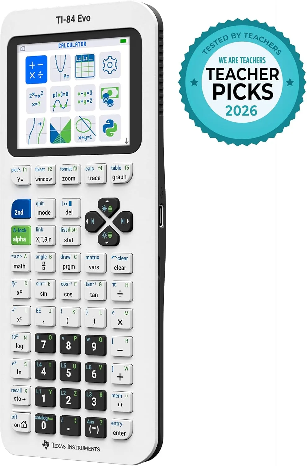 TI-84 Evo Graphing Calculator Texas Instruments, White