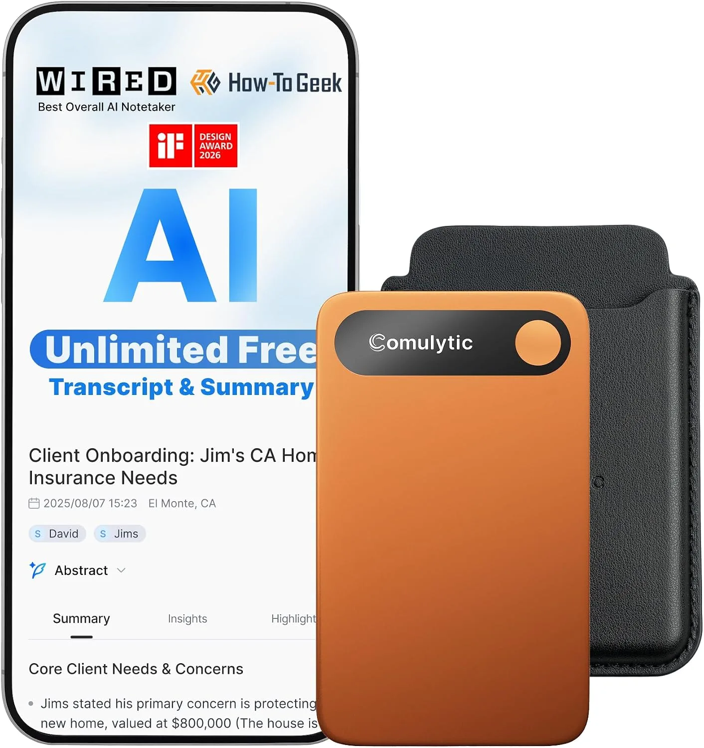 Comulytic Note Pro AI Voice Recorder, Free Unlimited Transcribe & Summarize