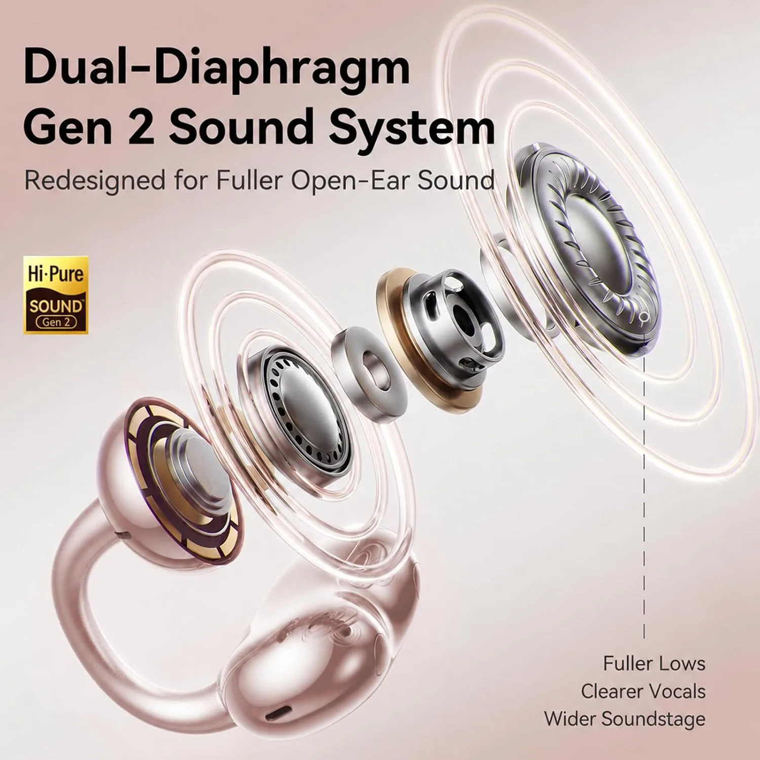 Kinglucky Upgraded Clip-On Earbuds, Open Ear Wireless Earbuds Bluetooth 6.0