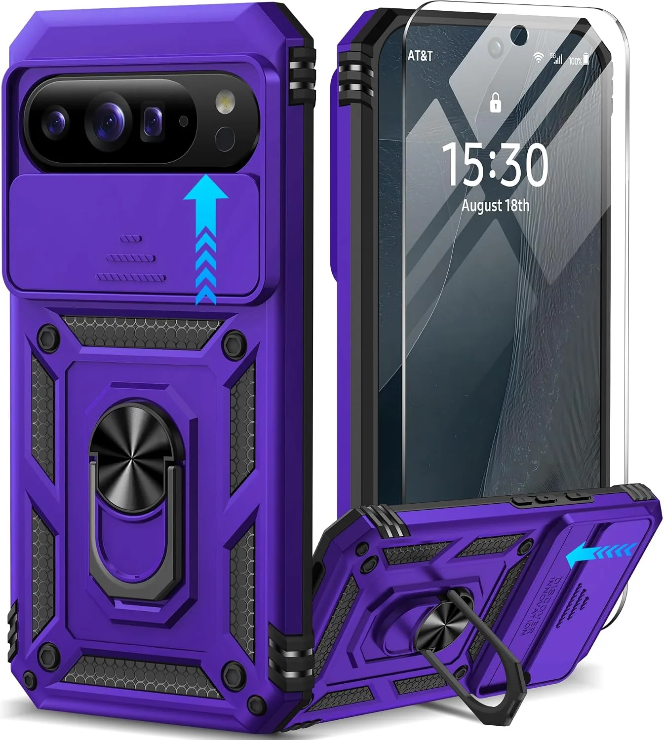 Taisairu for Google Pixel 11 Pro XL Case with Screen Protector,Purple