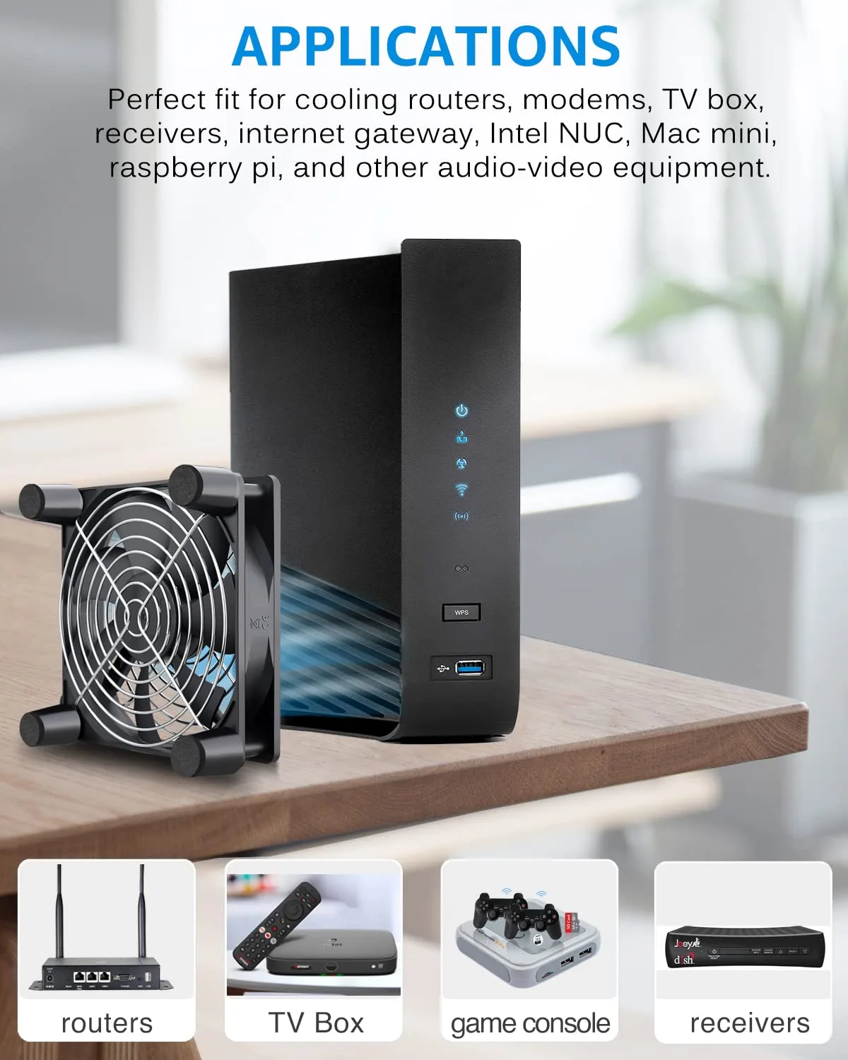 GDSTIME 120mm USB Computer Fan w/L/M/H Speed Controller, DC 5V USB Powered