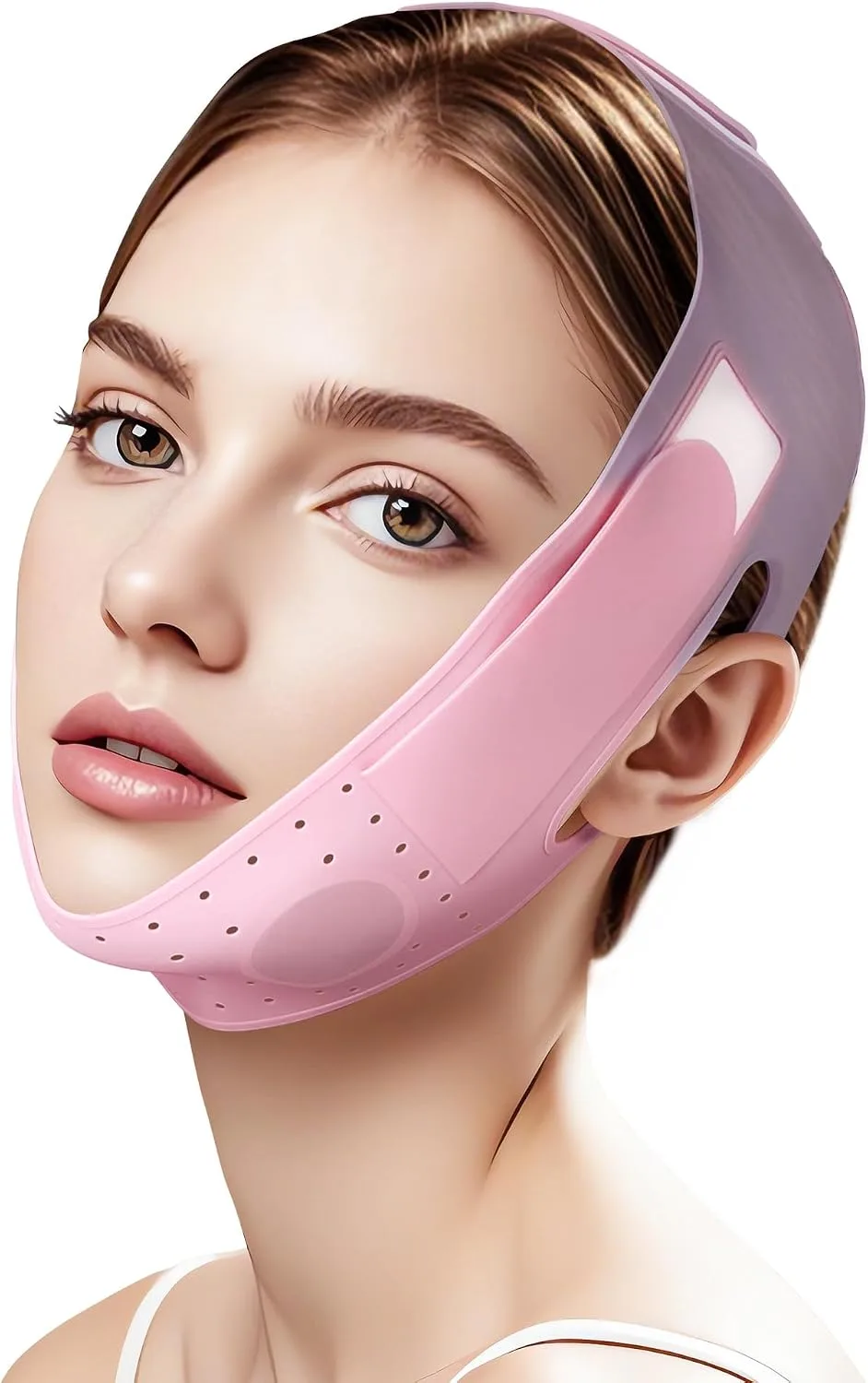 Reusable V-Line Sculpting Face Mask,Silicone Chin Strap for Jawline